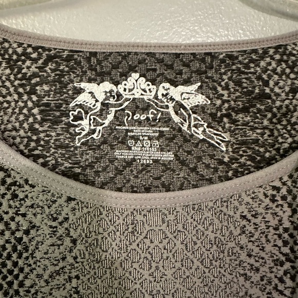 Poof! | Bodysuit | Size S-M | 3/4 sleeve | Animal Print | Black & Gray | NWT!! - Picture 2 of 5